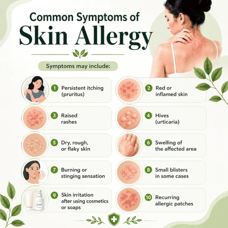 Common skin allergy symptoms